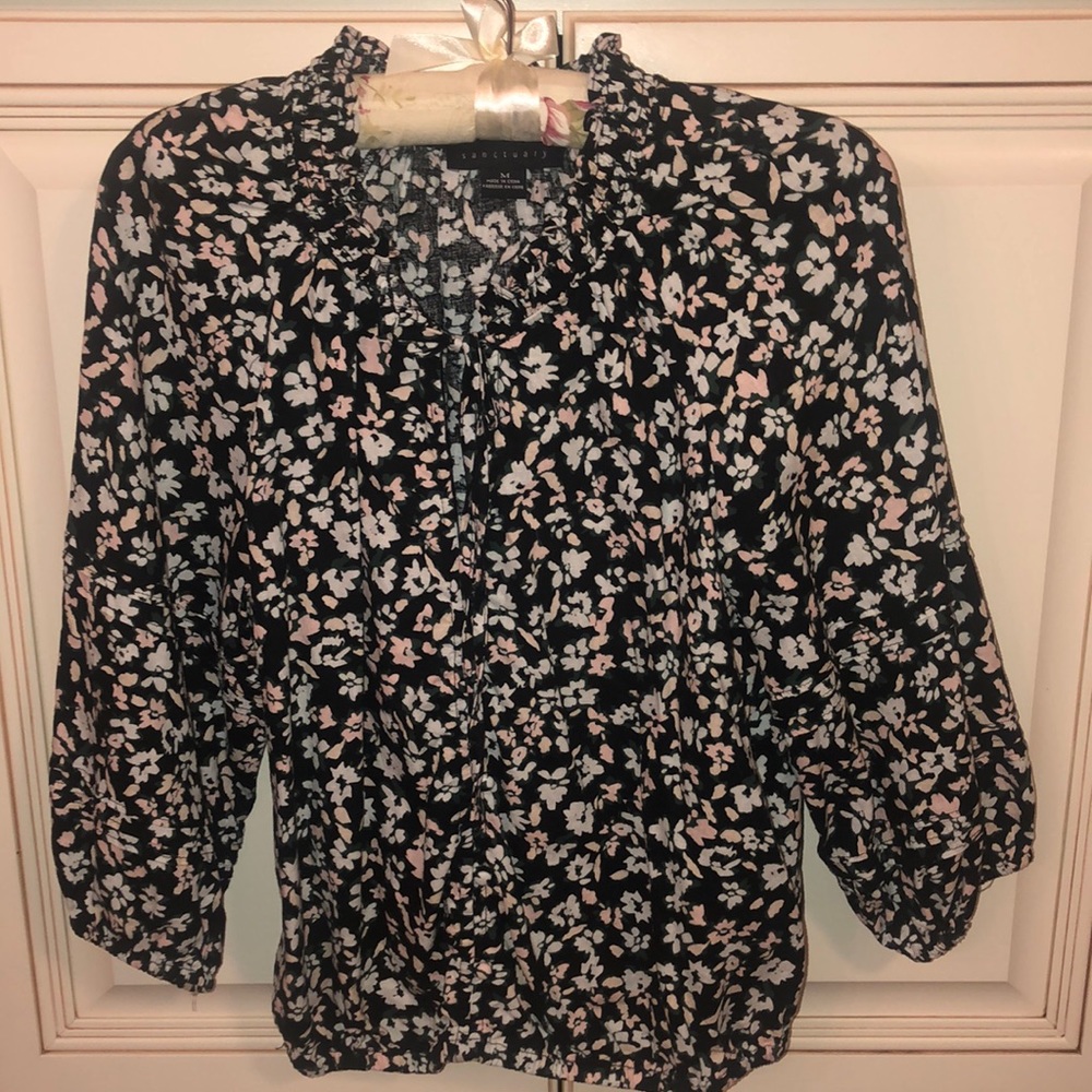 Sanctuary black floral top.